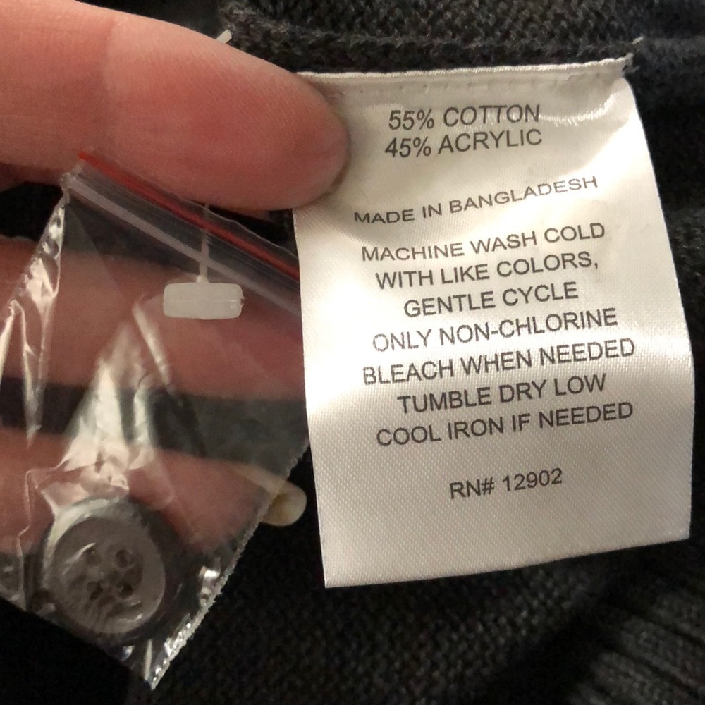 NWT! Haggar charcoal cardigan sweater Size L - Picture 4 of 5